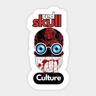 Red Skull Culture, Festival t-shirt, Unisex t-shirt, tees, men's t-shirt, women's t-shirt, summer t-shirt, skull t-shirts, evil doctor t-shirts Sticker